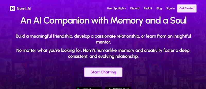 app like juicychat ai - nomi ai