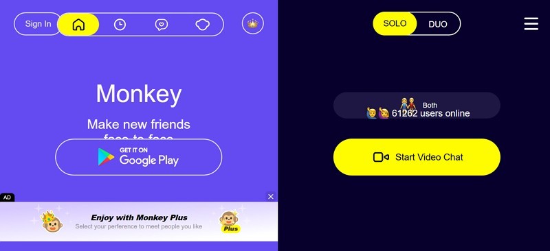 ometv video chat alternative - monkey