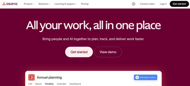 collaboration tools for teams - asana