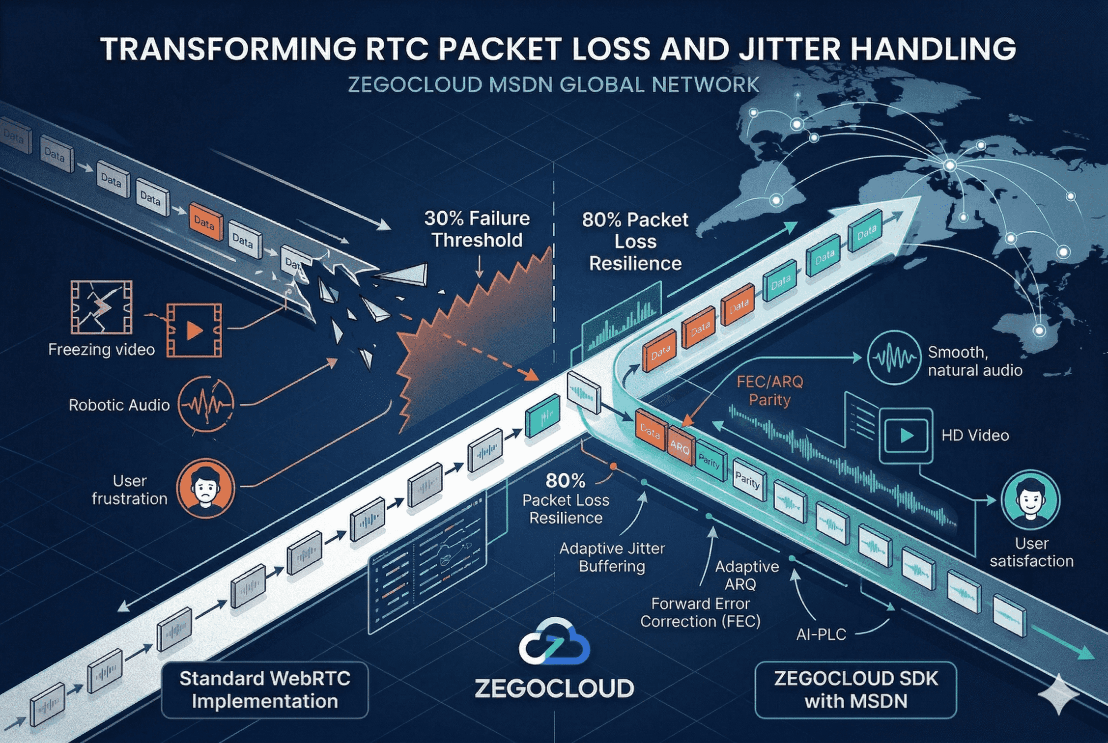Scaling Globally with Superior RTC Packet Loss and Jitter Handling
