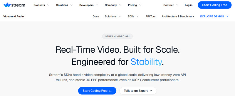 peer to peer video call - getstream